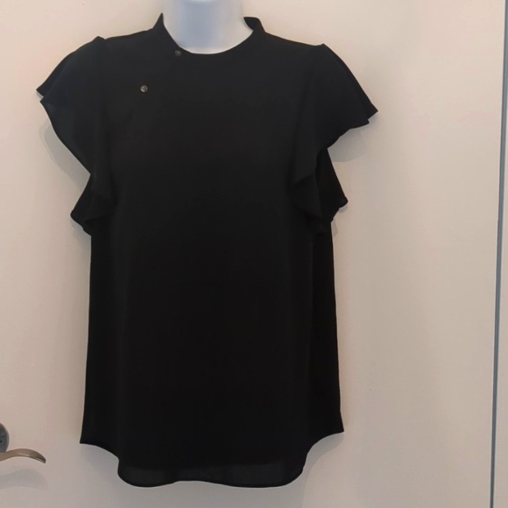 Babaton Black Flutter Sleeve Top